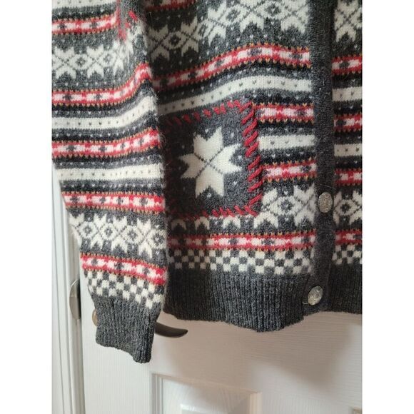 Vintage Snowflake Wool Knit Sweater M - Picture 4 of 6